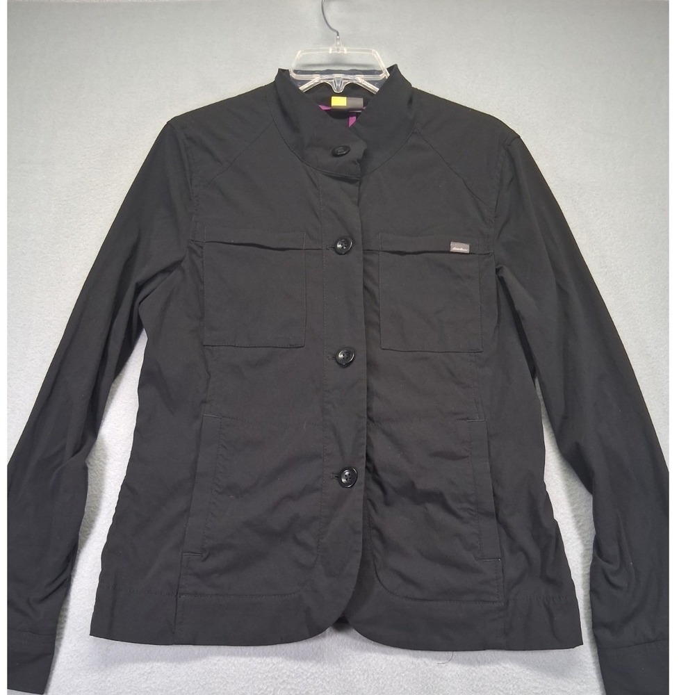 Eddie Bauer Women's Button-Up Sport Jacket Pockets Black Size S